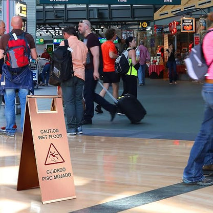 Kigley 2 Pcs Wet Floor Sign, 24 Inch Stainless Steel Caution Wet Floor Sign - Image 6