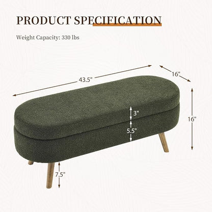 Furnimart 43.5" Queen Size Storage Bedroom Bench - Image 2