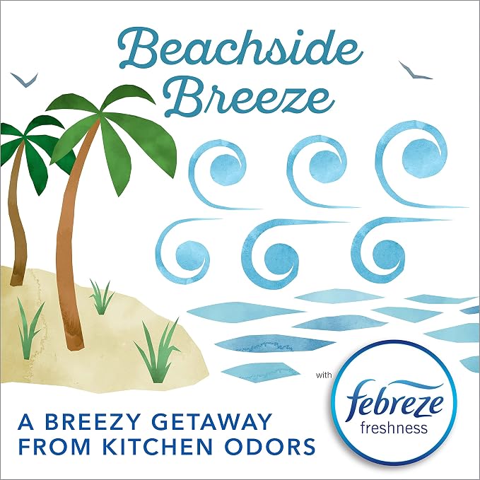 Glad Small Trash Bags 4 Gallon, Febreze Beachside Breeze Garbage Bags, Odor - Image 3