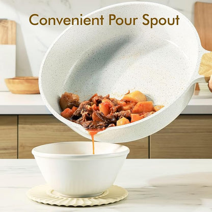 SENSARTE Nonstick Ceramic Saute Pan 10 Inch/3.5QT, Non-toxic Deep Frying Pan - Image 5