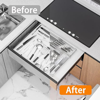 Silverware Drawer Organizer, Expandable Utensil Tray - Image 4