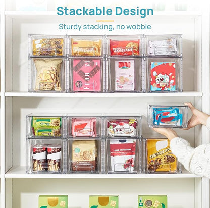 Vtopmart 4 Pack Clear Stackable Storage Drawers, Under Sink and Kitchen - Image 4