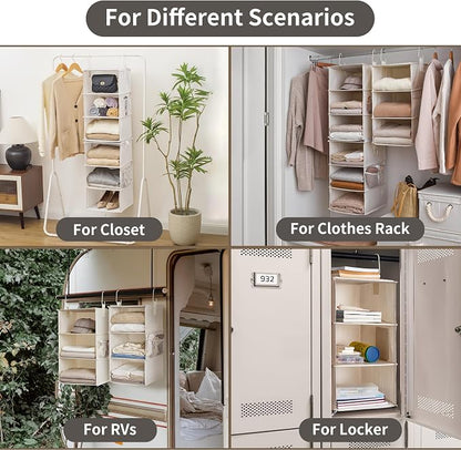 StorageWorks 6-Shelf Jumbo Closet Organizers, Two 3-Shelf Separable Hanging - Image 5