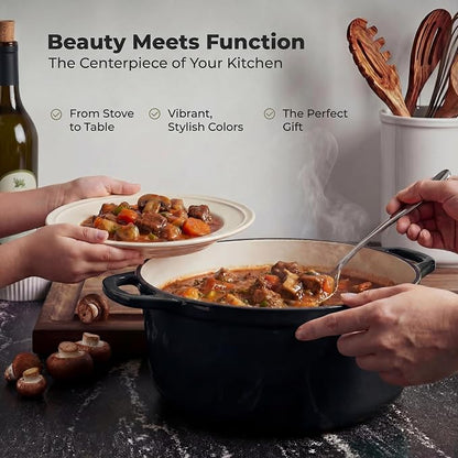 Zulay Kitchen 5 Quart Enameled Cast Iron Dutch Oven Pot - Image 6