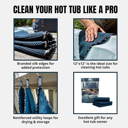 TUBTEK Microfiber Hot Tub Surface Cleaner Towels – Hot Tub Cover Cleaner & - Image 5