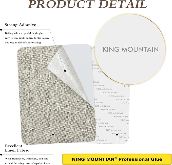 Coarse Linen Repair Patches, Self-Adhesive Linen Fabric Patches, 8X11 inch 2 PCS - Image 2