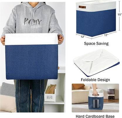 DULLEMELO Large Storage Basket 17"x12"x15", Fabric Organizer Bin - Image 4