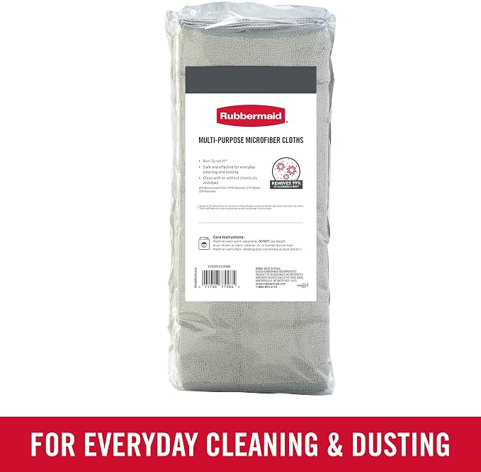 Rubbermaid All Purpose Microfiber Cleaning Cloth Towels, 50 Pack, Non-Scratch - Image 3