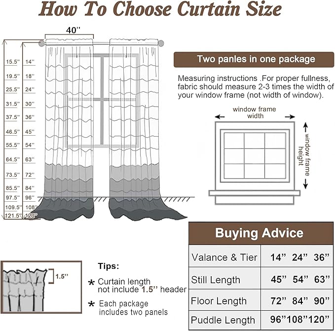 Chyhomenyc White Sheer Curtains 108 Inch Length 2 Panels Set, Extra Long Light - Image 3