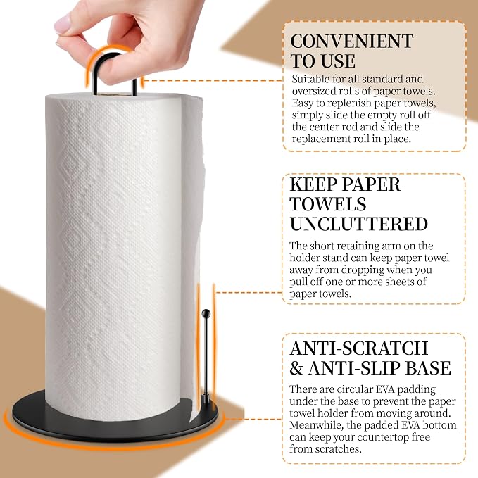 10Pack Paper Towel Holder, Bulk Black Paper Towel Holder Stand Countertop - Image 3