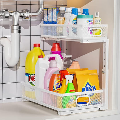 Under Sink Organizer, High Adjustable 2 Tier Under Sink Organizers and Storage by Dolesman