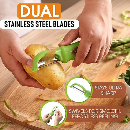 Spring Chef Premium Green Swivel Vegetable Peeler Set of 2, Stainless Steel - Image 2