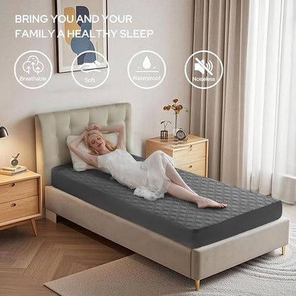 BEDLORE Waterproof Mattress Protector, Noiseless Twin Size Mattress Pad - Image 3