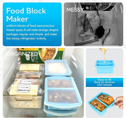 Silicone Freezer Trays with Lids, sauces and individual servings of lasagna - Image 5