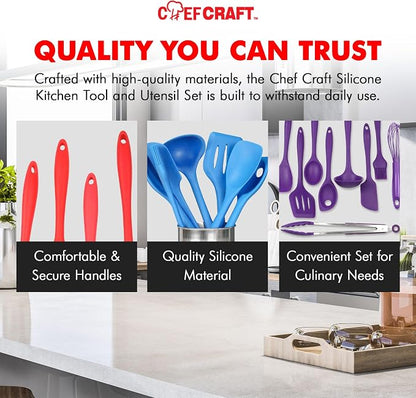 Chef Craft 9 Piece Green Premium Silicone Kitchen Tool Set - Image 5