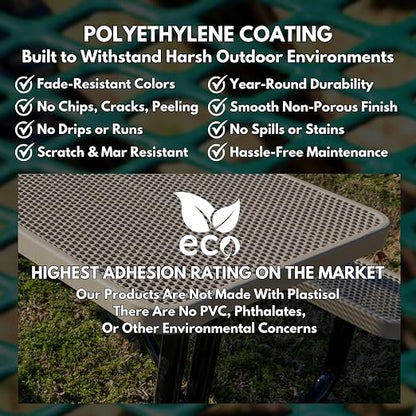 COATEDOUTDOORFURNITURE RDT-P-BLK Heavy Duty Round Trash Receptacle - Image 7