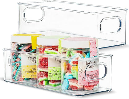 Plastic Food Storage Clear Container 2 Pack Bin by primebox