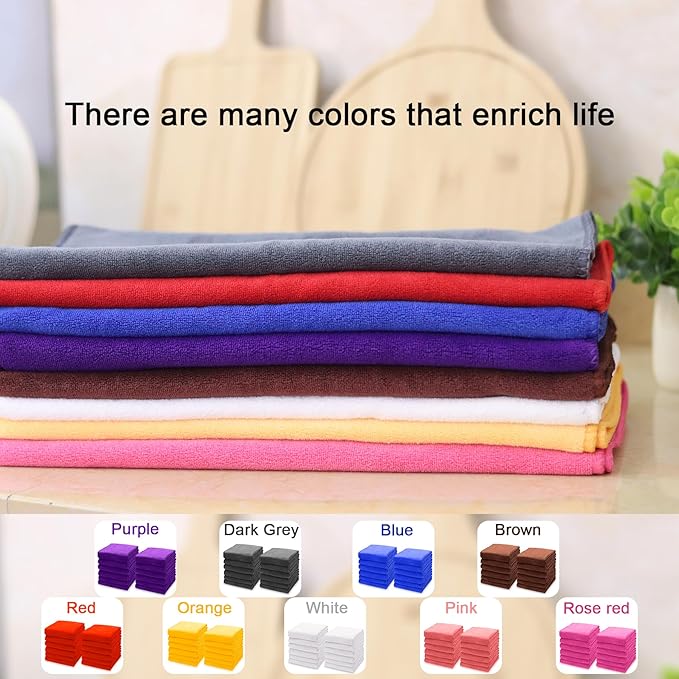 kimteny 13x28 Inches Kitchen Cloth Dish Towels, 400 GSM Premium Dishcloths, Super Absorbent Coral Velvet Microfiber Cleaning Cloths, Fast Drying Rags for Washing Dishes (6 Pack, Brown)