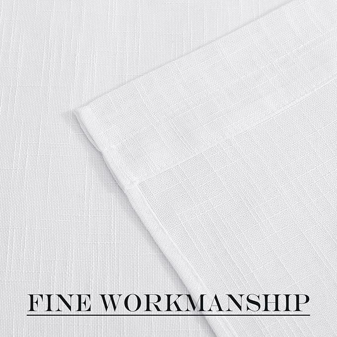 NICETOWN Linen French Door Curtain, White Semi-Sheer Door Curtain 72 Inches Long Drape Rod Pocket 1 Panel, Light-Filtering Privacy Window Decor, 1 Tieback Included, 26 Inches Wide