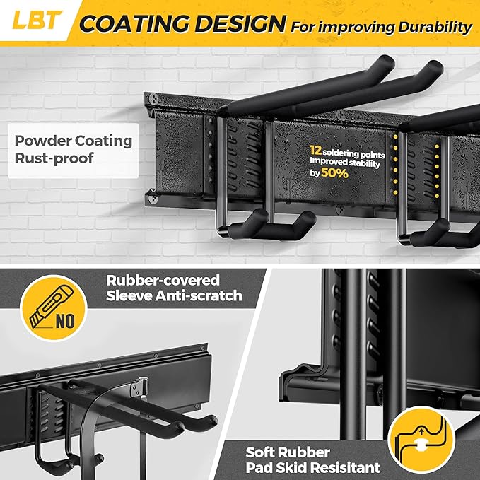 LBT 49.5"Garage Tool Organizer Wall Mount 500lbs Garden Tool Organizer - Image 4