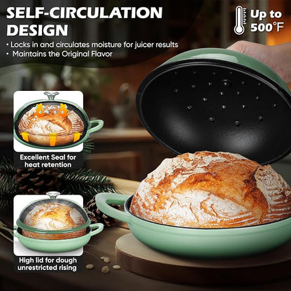 Bread Dutch Oven for Sourdough Baking, Joyfair Enameled Cast Iron Dutch Oven Pot - Image 3