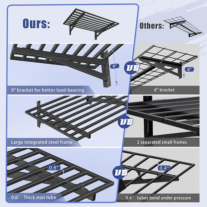 4-Pack 2x3ft Garage Shelving Wall Mounted, 800LB Capacity - Image 5