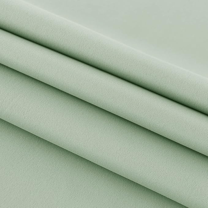 DWCN French Door Curtains – Rod Pocket Thermal Blackout Curtain for Doors with Glass Window, Kitchen and Patio Doors for Privacy, 25 X 72 Inches Long, 1 Curtain Panel with Tieback, Bean Green