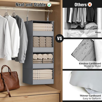 GRANNY SAYS 4-Shelf Hanging Organizer, Closet Hanging Shelves, Closet Hanging - Image 7