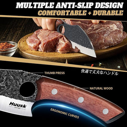 Huusk Butcher Knife Set of 3- Japanese Knife Set - Image 4