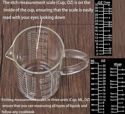 Ackers Mirror Etching Scale Glass Measuring Cup--Made of High Borosilicate - Image 5