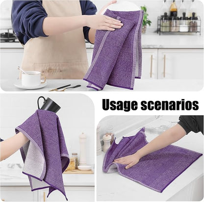 Homaxy Premium Kitchen Towels, Large Cotton Kitchen Hand Towels, Flat and Terry - Image 4