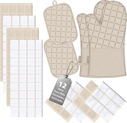 Oven Mitts Pot Holders Sets/Kitchen Towels and Dishcloths, Oven Gloves Kitchen by BSKSSK