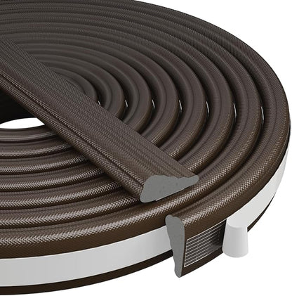 Wedge-Shape Window Weather Stripping Door Frame Seal Strip 2Pcs×196" Brown by KNEELISA