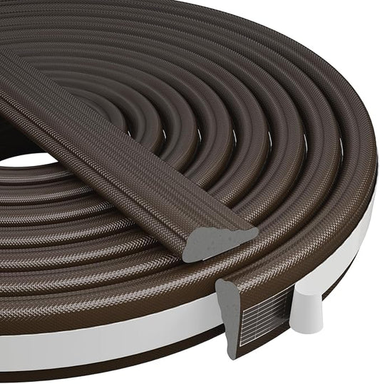 Wedge-Shape Window Weather Stripping Door Frame Seal Strip 2Pcs×196" Brown by KNEELISA