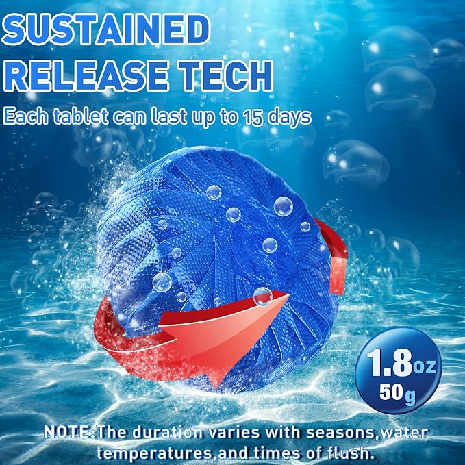 Qualirey 100 Pack Automatic Toilet Cleaner Tablets Toilet Bowl Long Lasting - Image 7