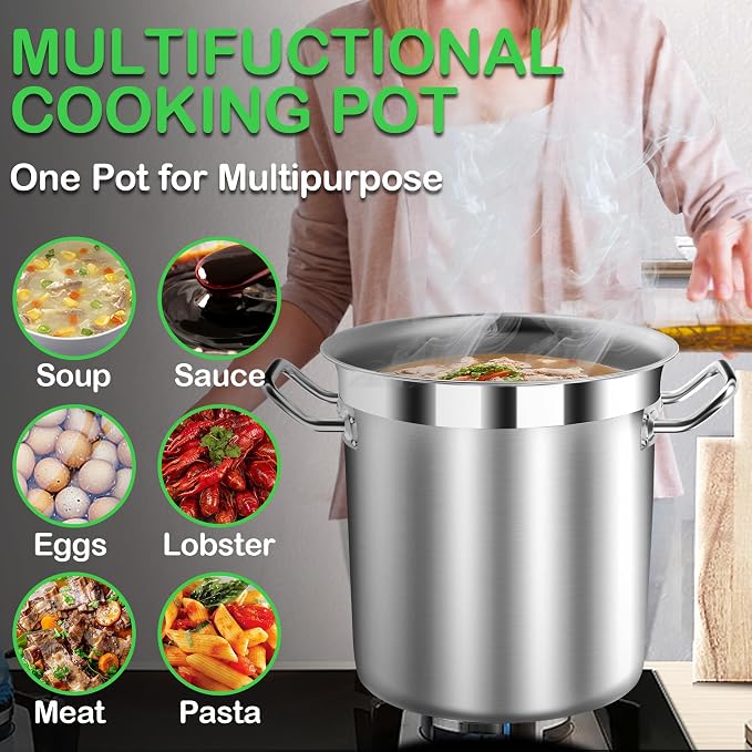 STOCKPOT 35 Quart Commercial Grade Large Stock Pot - Image 6