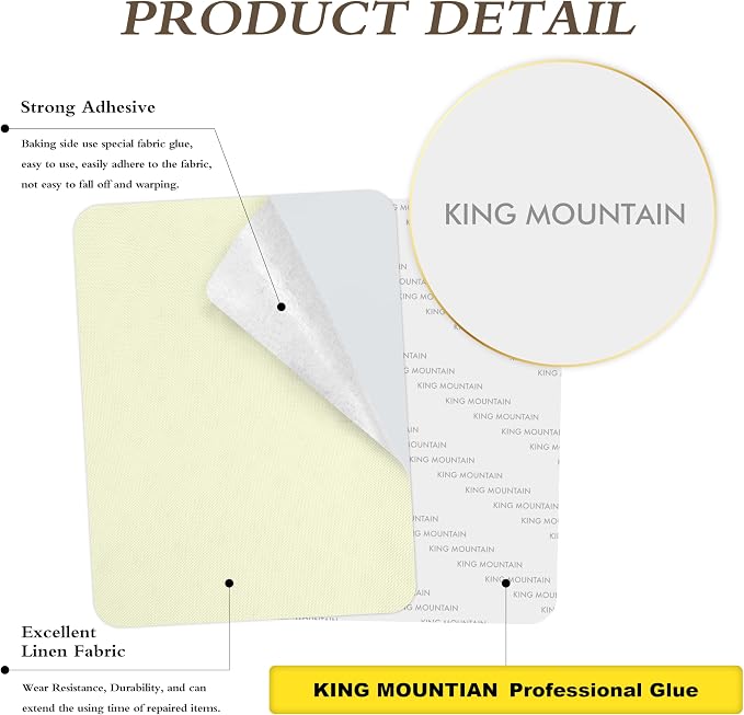 KING MOUNTAIN Fine Linen Repair Patches, Self-Adhesive Linen Fabric Patches - Image 2