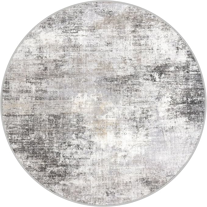 IOHOUZE Abstract Round Area Rug 8 Ft Washable Circle Rugs Large Round Rug Non - Image 9