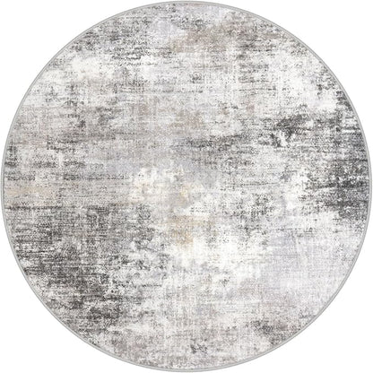 IOHOUZE Abstract Round Area Rug 8 Ft Washable Circle Rugs Large Round Rug Non - Image 9