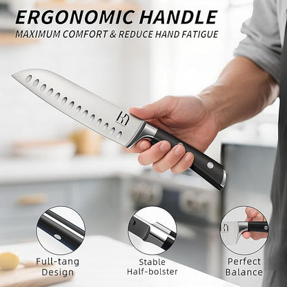 KnifeSaga Knife Set, Japanese High Carbon Stainless Steel Set of Knives - Image 5