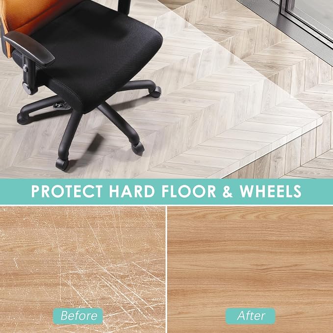 Vicwe Office Chair Mat for Hardwood Floor, Computer Chair Mat for Hardwood - Image 2