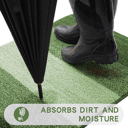 Kitinjoy Indoor Outdoor Door Mat, 48x32 Non-Slip Absorbent Dirt Trapper - Image 2