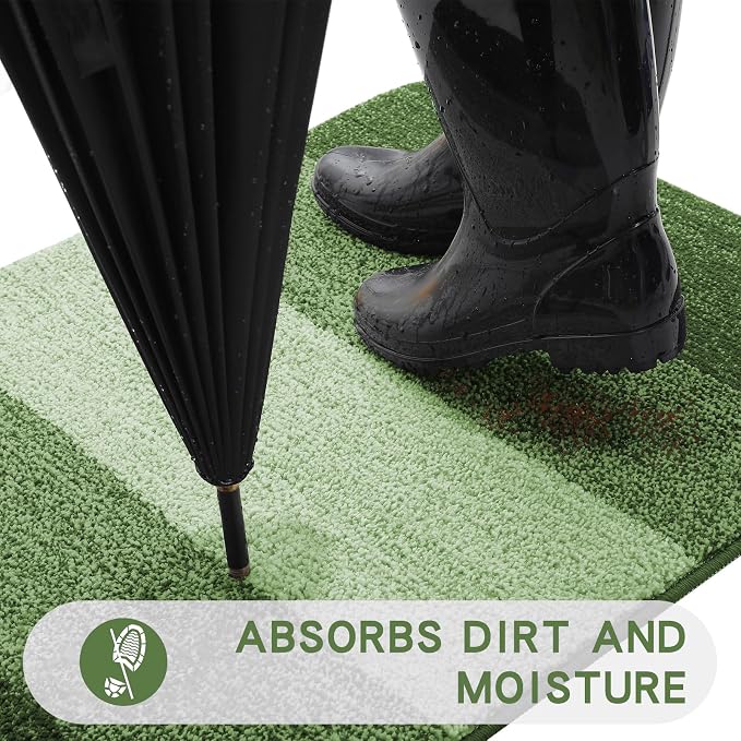 Kitinjoy Indoor Outdoor Door Mat, 40x32 Non-Slip Absorbent Dirt Trapper - Image 2