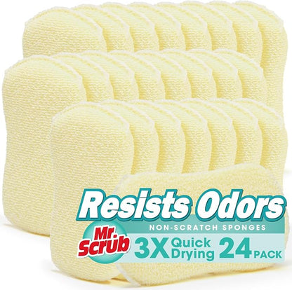 Mr. Scrub Sponges Kitchen Scrub Dish Sponge Scouring Pad, 24 Pack Cleaning by MrScrubCleaninghelpers