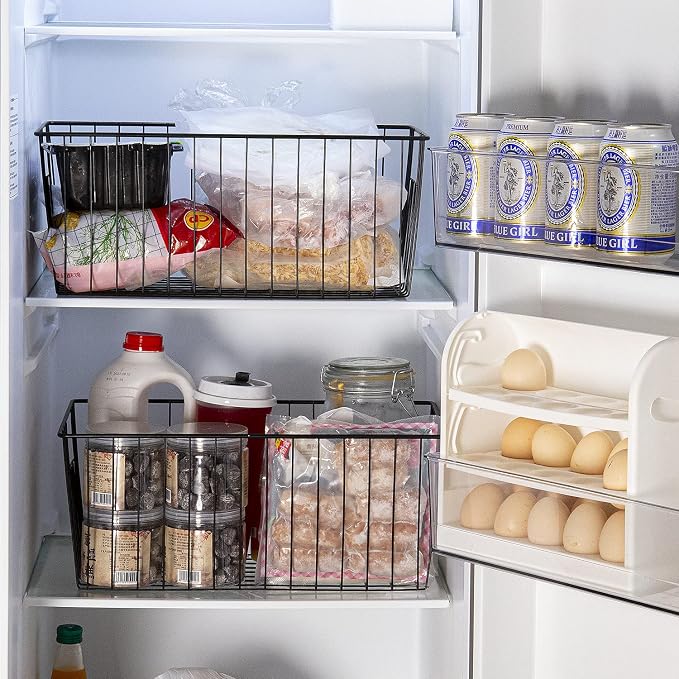 16inch Freezer Wire Storage Organizer Baskets, Household Refrigerator Bins - Image 6