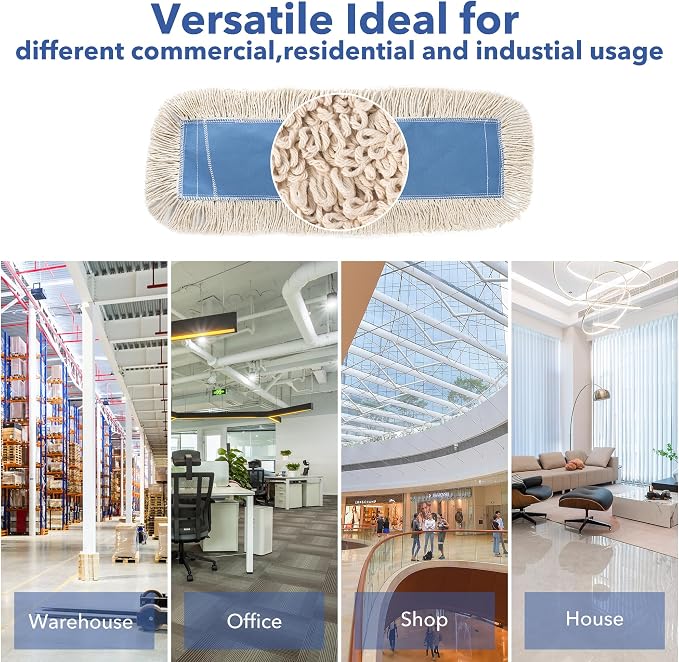 Matthew Cleaning 24'' Industrial Strength Cotton Dust Mop Refill Washable - Image 6