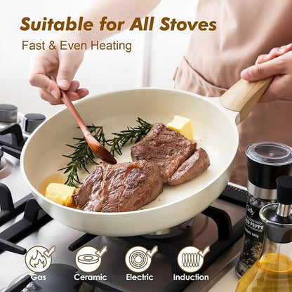 SENSARTE Ceramic Nonstick Frying Pan Skillet 9.5Inch Non Stick Omelette Pans - Image 3