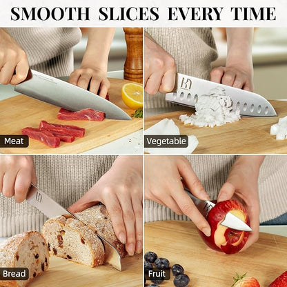 KnifeSaga Knife Set, Razor Sharp Knife Block Set - Image 7