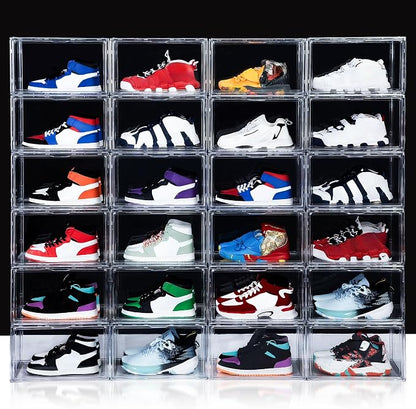 NYZE 12 Pack Acrylic Shoe Boxes Side Open, Shoe Storage Organizer - Image 6