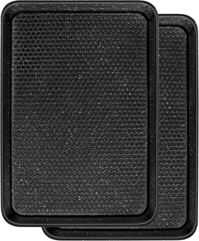 Wildone 2 Pack Half Sheet Baking Pans, Honeycomb Embossed Nonstick Baking Sheet by Wildone